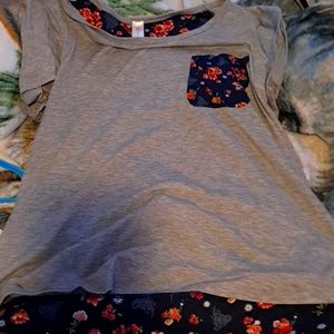 Grey and flower shirt